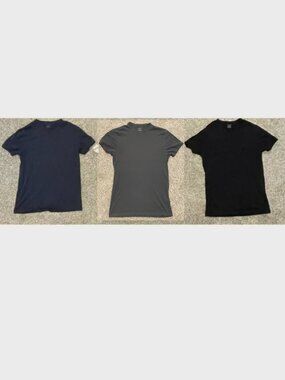 J. Crew Mens T shirt Lot 100% Cotton Navy, Black, Charcoal Gray